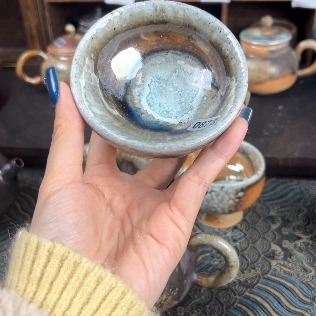 杯御*堂柴烧茶器粗陶主人杯