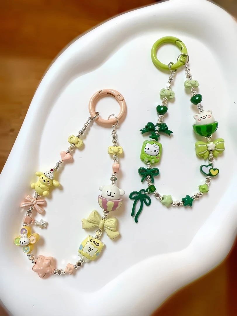 【直播】轻奢手机链包挂件钥匙链合金手绘晶晶珍手机链no退no换