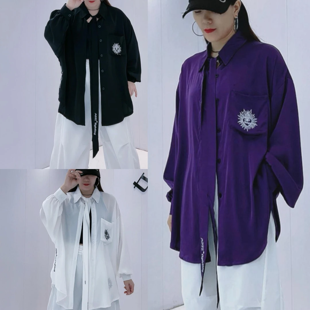 506春夏潮酷大版飘逸感长袖衬衫个性休闲时尚宽松衬衣男女同款