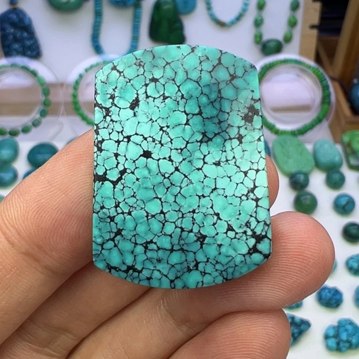 云盖高瓷蓝网花无事牌