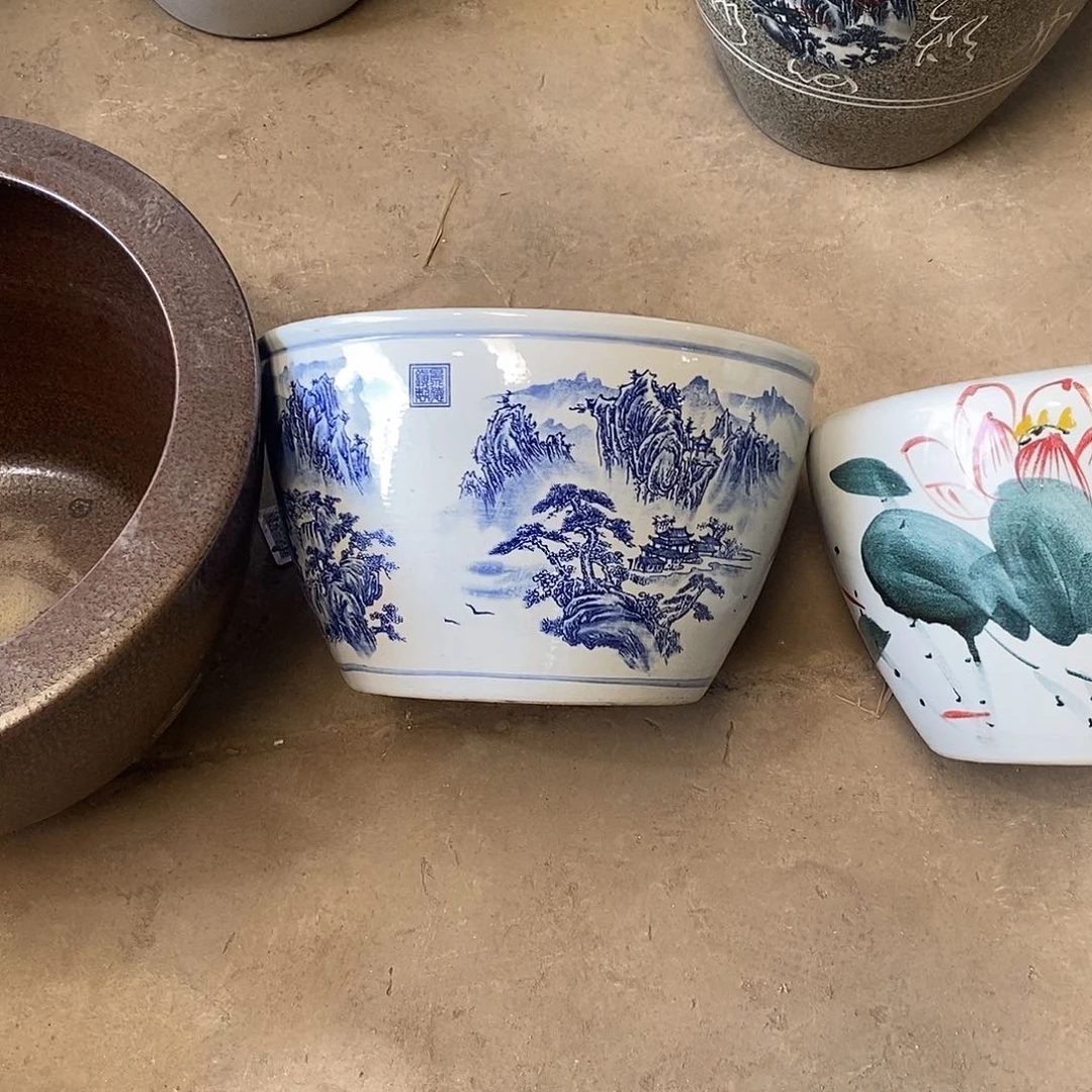 景德镇陶瓷鱼缸艺术直径40厘米