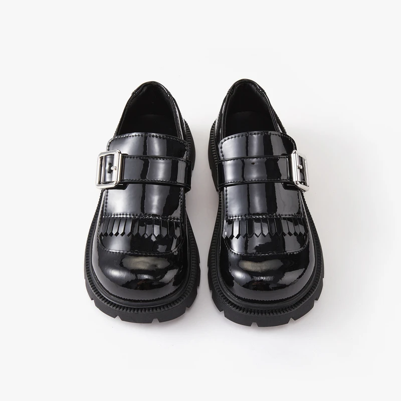 littlemoco童装25春新款男女童英伦风小皮鞋乐福单鞋#KBE1SHS001