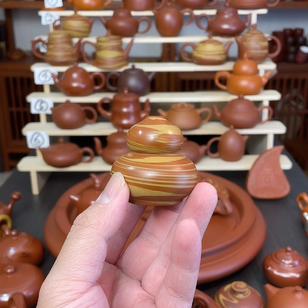 朱泥茶壶绞泥盖置