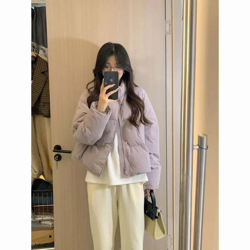 短款棉服2025新款韩版宽松立领多巴胺棉衣小个子棉袄面包冬季外套