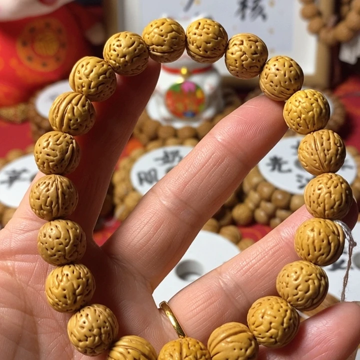 桃核手串野生小黄桃手持12