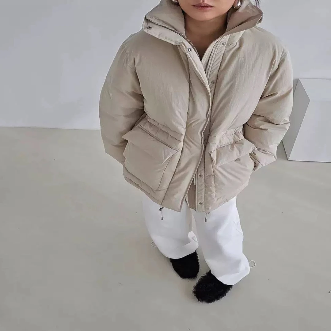 闪闪兒 元 韩国小众品牌J**S**P立领收腰鹅绒羽绒服9732