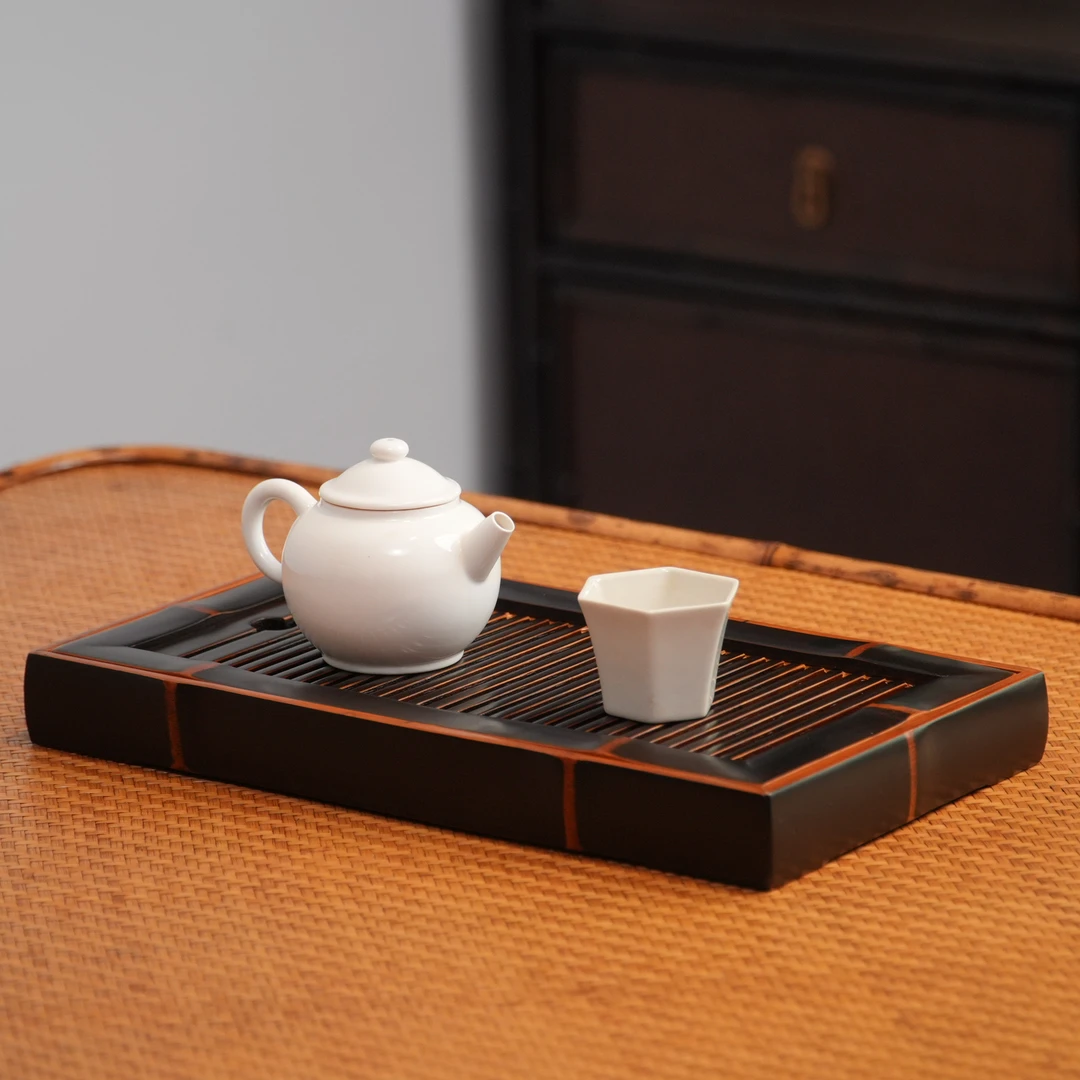 【烟熏】楠竹茶盘储水小茶台轻奢新中式纯手工储水茶台高端功夫