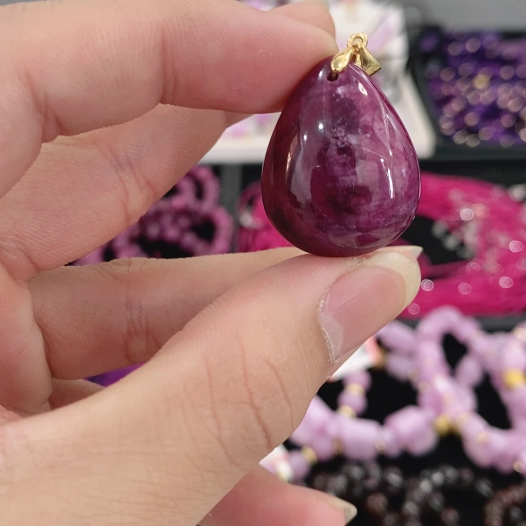 银S925镶嵌红宝石吊坠