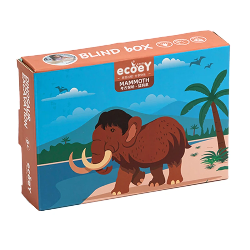 探索自然-恐龙考古玩具 侏罗纪恐龙化石霸王龙挖掘玩具猛犸象盲盒