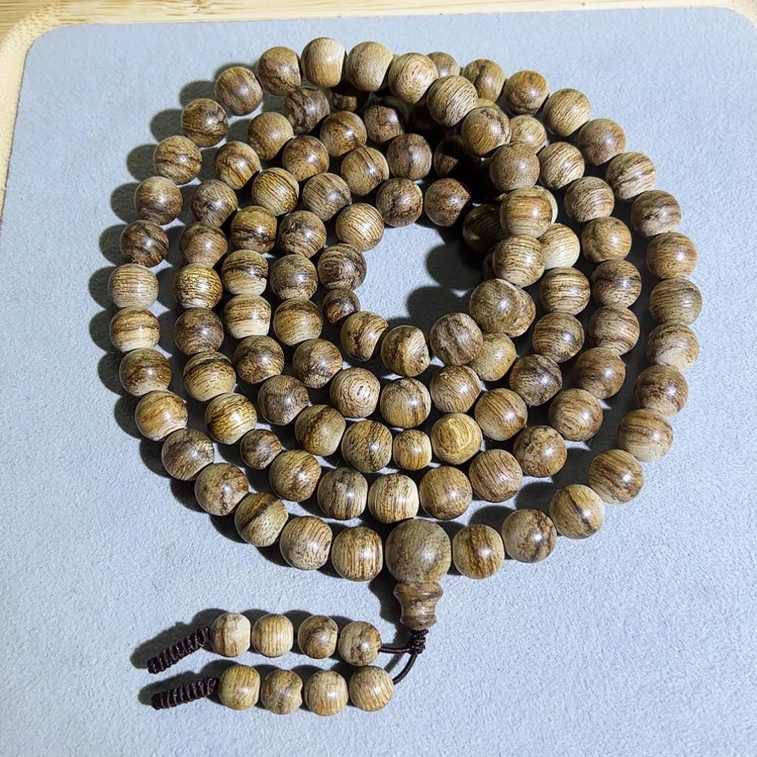 沉香手串天然达拉干虎斑老料0.9多圈 26.8g 奶香透凉