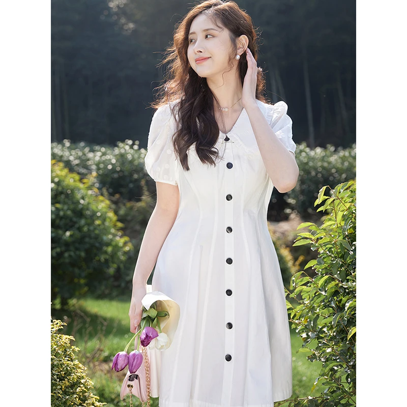 36228【千D系列】翻领小众洋气轻薄连衣裙2323200L