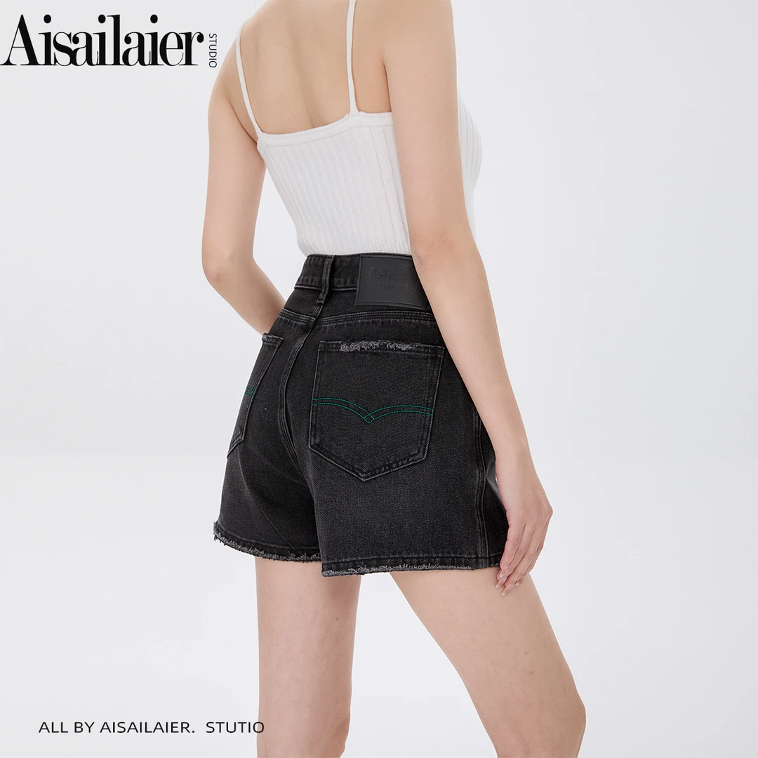 星夜·高腰修身修瘦A字牛仔短裤女2025夏季清爽辣妹显瘦休闲阔腿裤