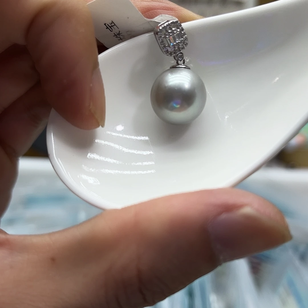 海水珍珠银S925镶嵌颈饰