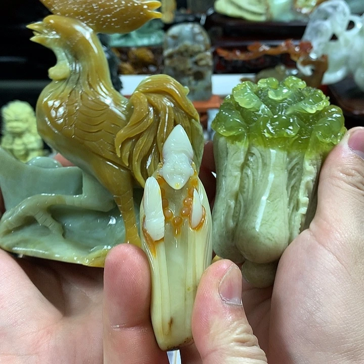 岫玉手把件未镶嵌小*