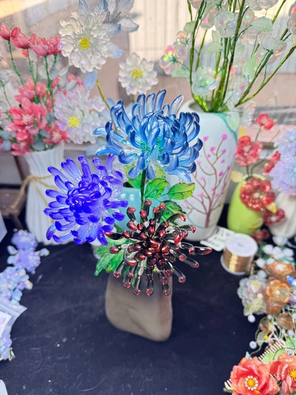 琉璃菊花盆景材料包手工diy材料