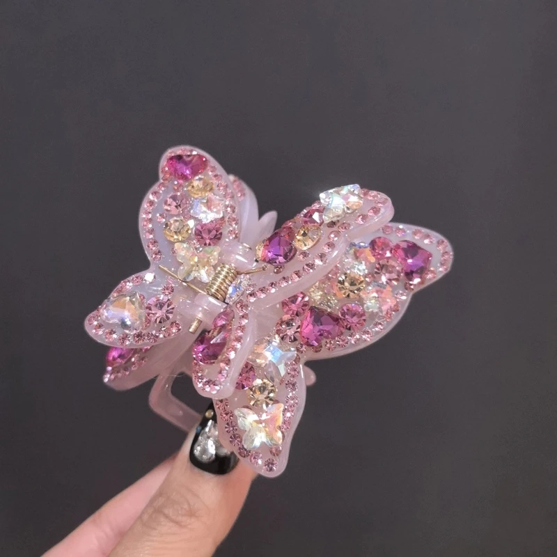 精致气质款蝴蝶抓夹后脑勺盘发抓氛围感小众发饰鲨鱼夹时尚头饰