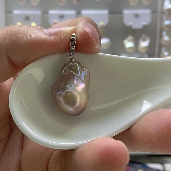 银S925镶嵌颈饰淡水珍珠22