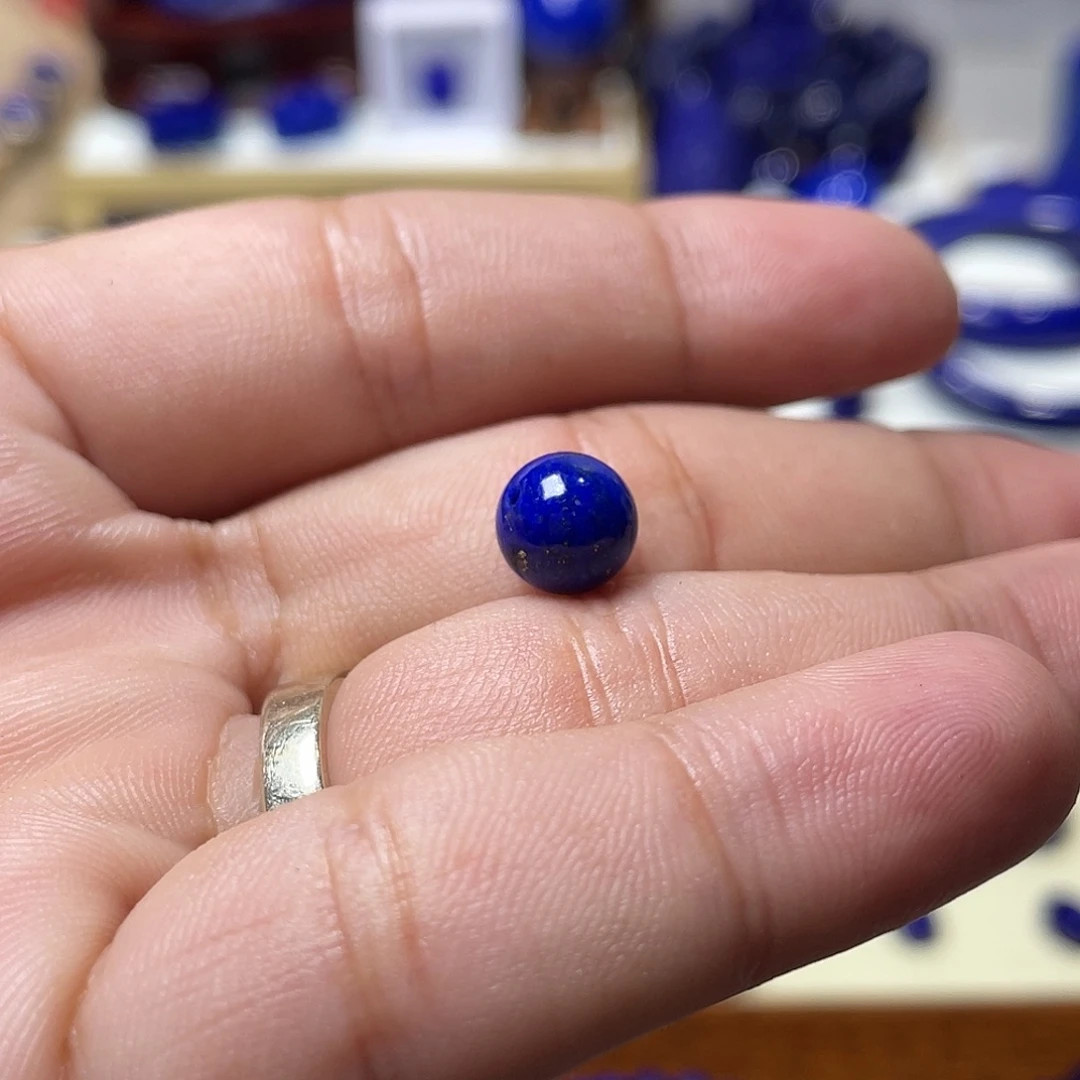 然***爹青金石未镶嵌精品8mm单珠