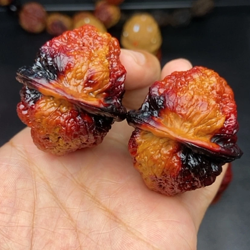 【闪购商品】文玩核桃把件43尺七彩鱼子纹金蟾