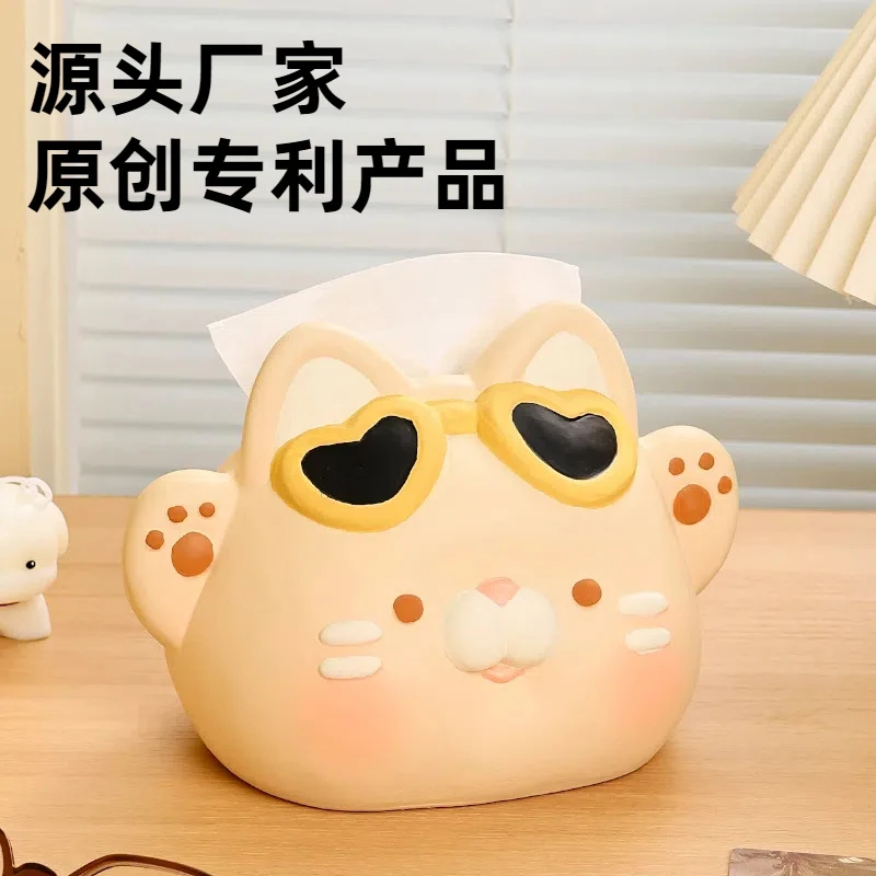 创意可爱高颜值纸巾盒家用客厅桌面陶瓷餐巾纸盒高级感轻奢抽纸盒