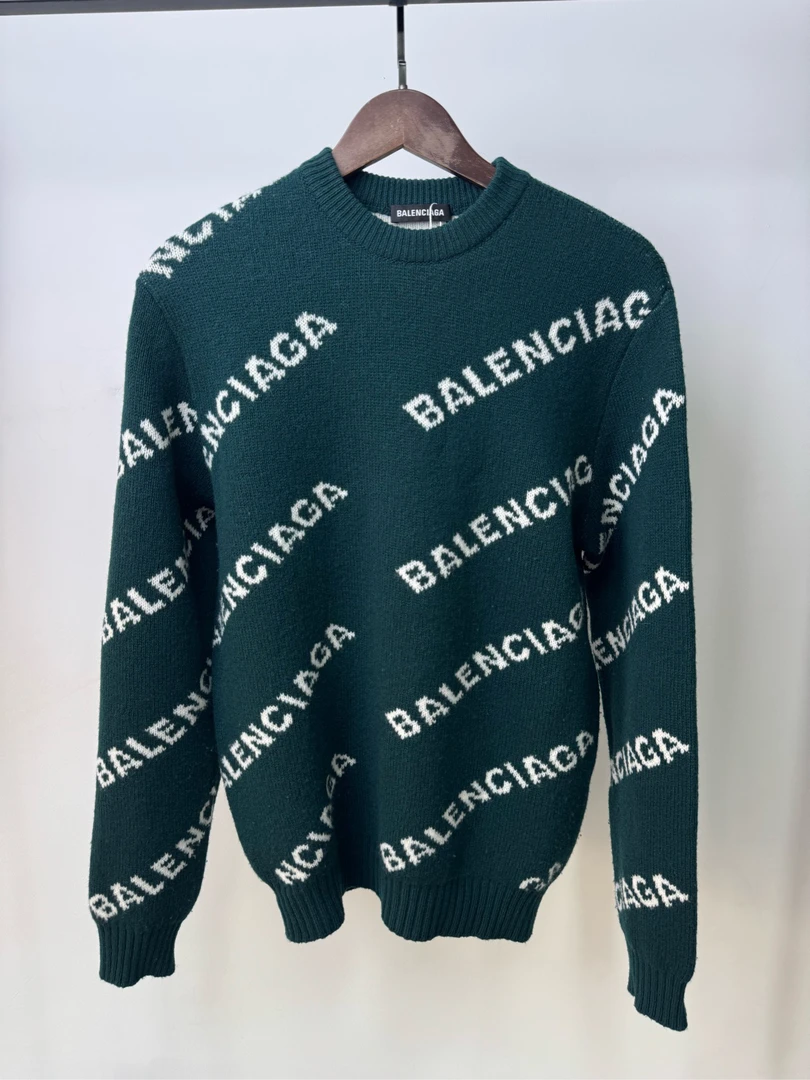 全新未使用 Balenciaga/巴黎世家 弹幕满印毛衣/S码/253254