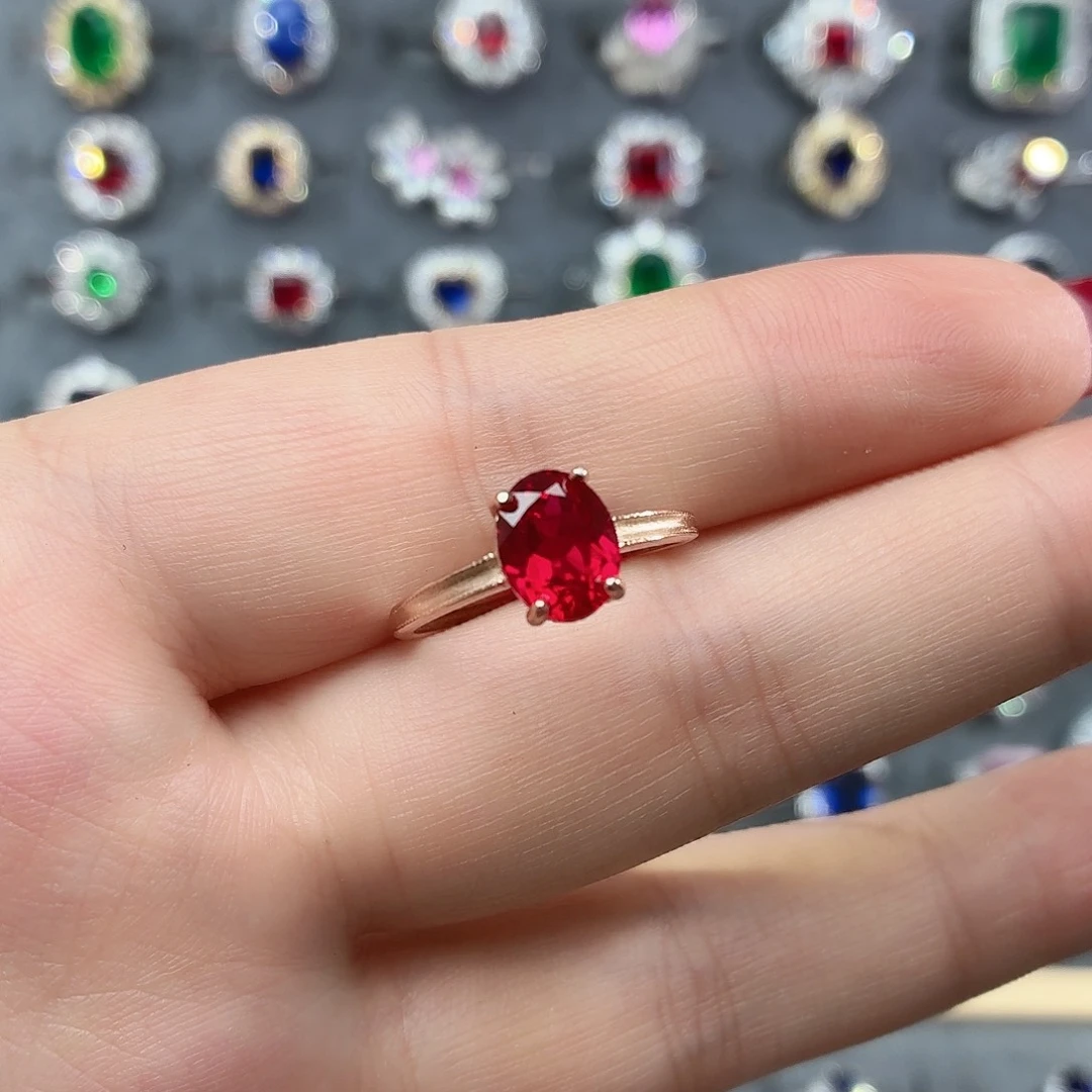 925银培育鸽血红色宝石