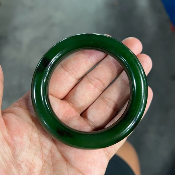 03俄七红皮老料 圆条手镯 圈口55mm 直径12mm和田玉手镯 海阔天空