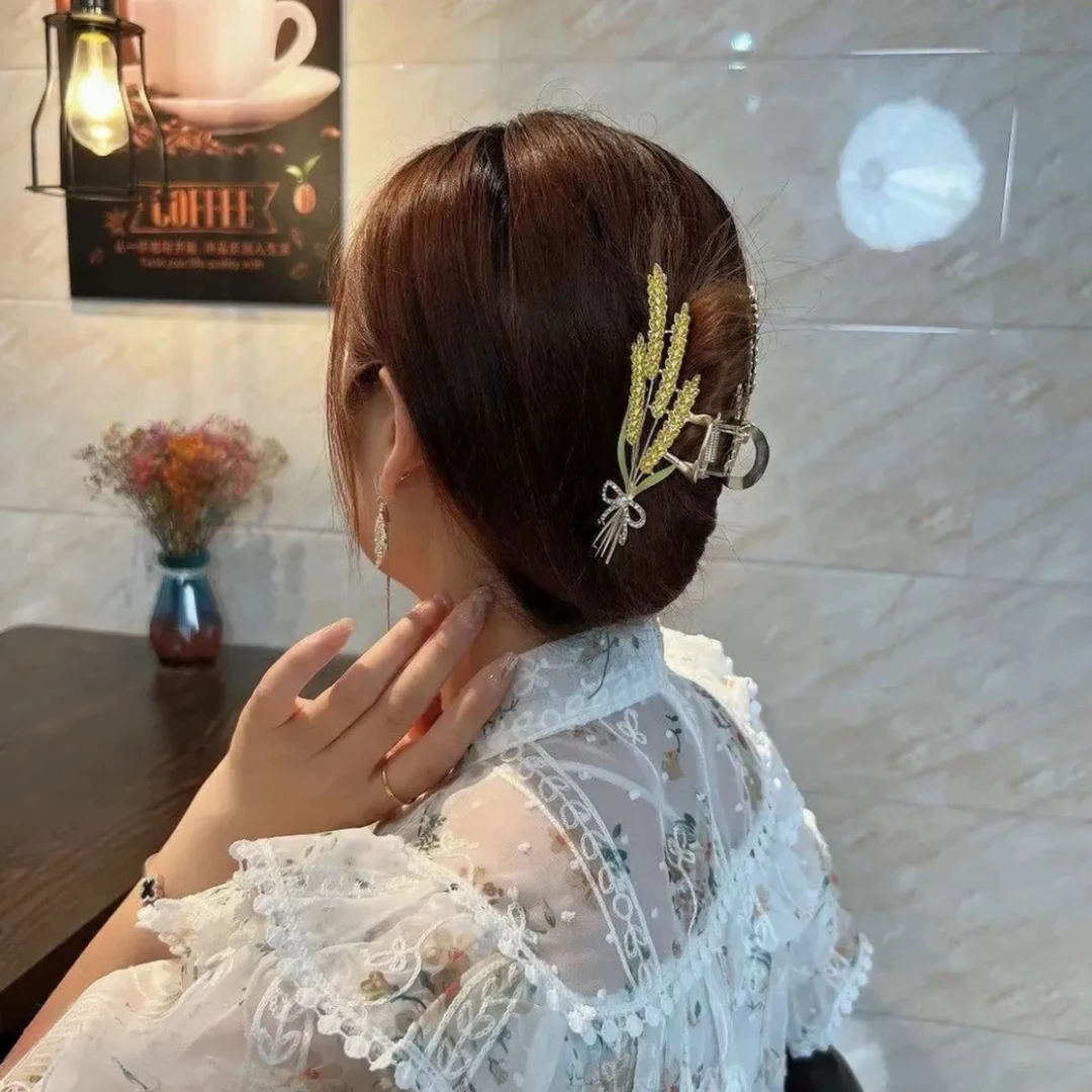 麦穗发夹女后脑勺夹子2026新款轻奢抓夹鲨鱼夹网红优雅礼物卡头饰商品图
