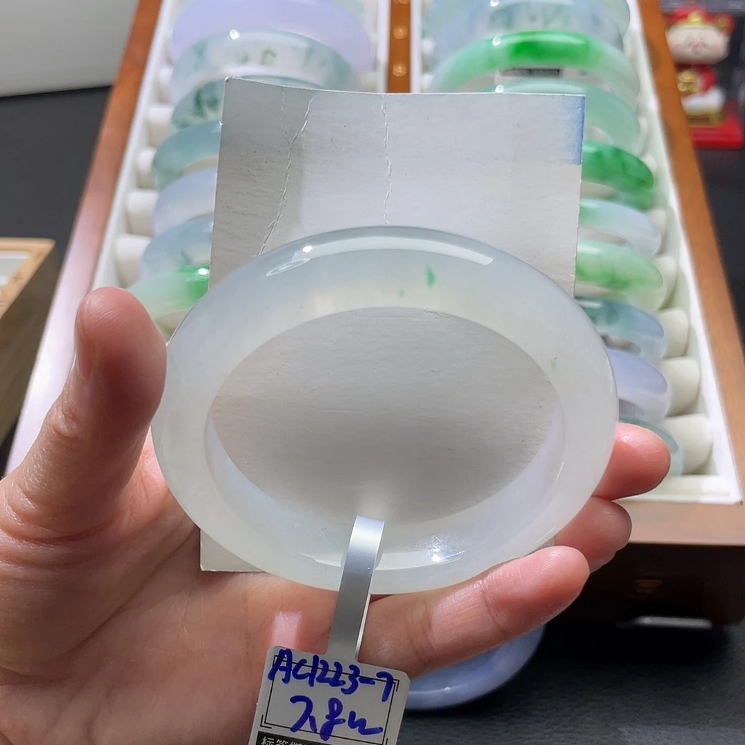 翡翠未镶嵌手镯56冰晴