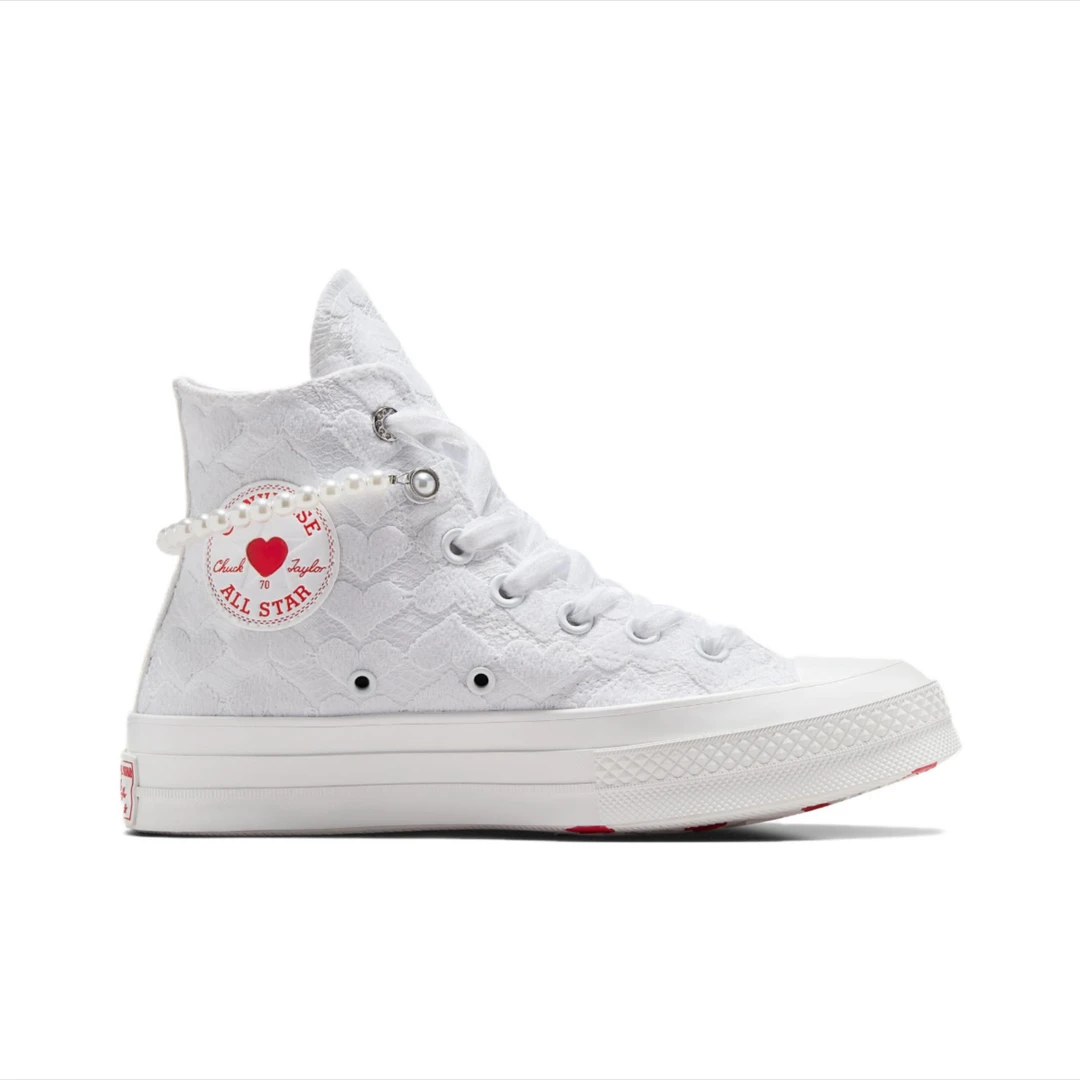 Converse 匡威防滑耐磨轻便 高帮 板鞋 女款 白色 A11967C