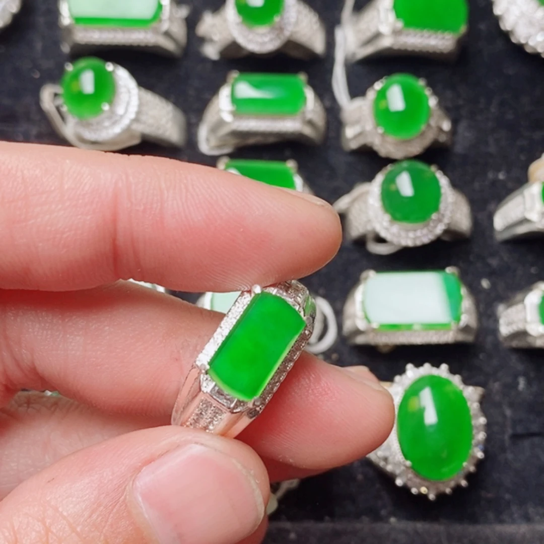 翡翠戒指未镶嵌天然翡翠