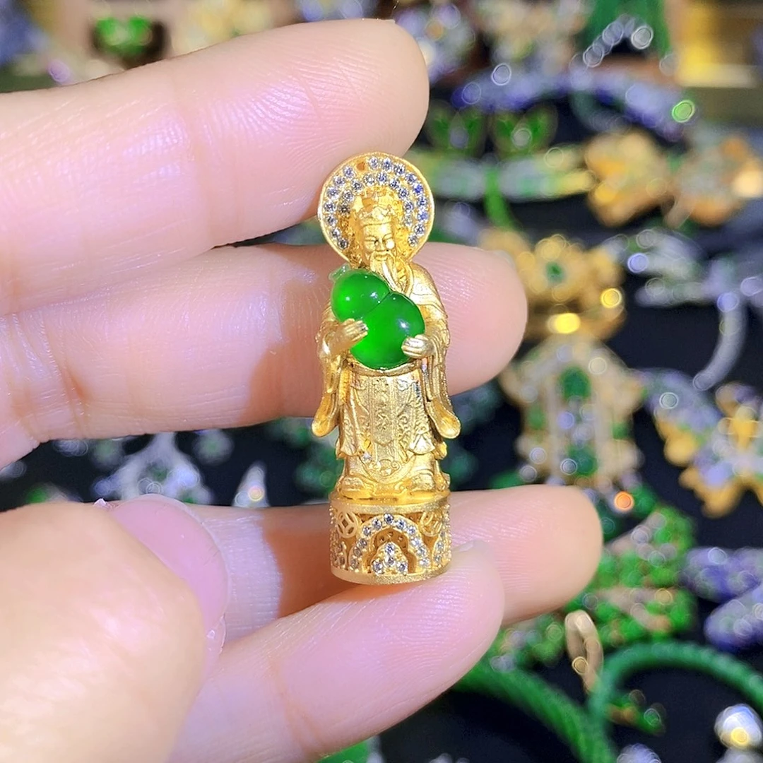 颈饰银S925镶嵌翡翠