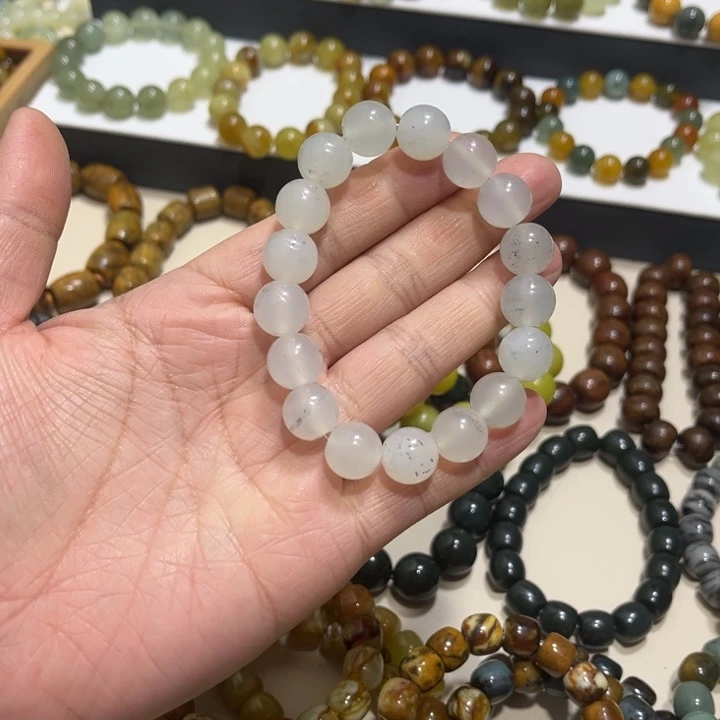 蛇纹石玉未镶嵌手链卡12