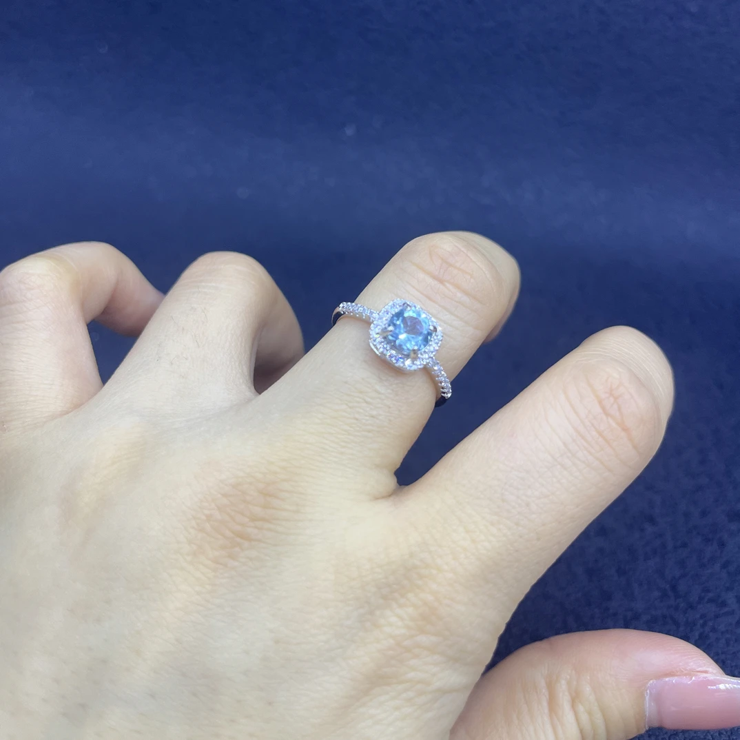 托帕石钻切小方糖精致经典百搭925银镶嵌