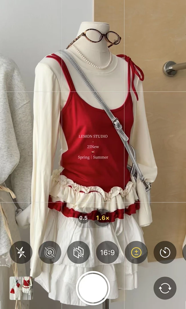 LEMON（9LM98211#) miu芭蕾风 假两件多层花边下摆T恤  9-219