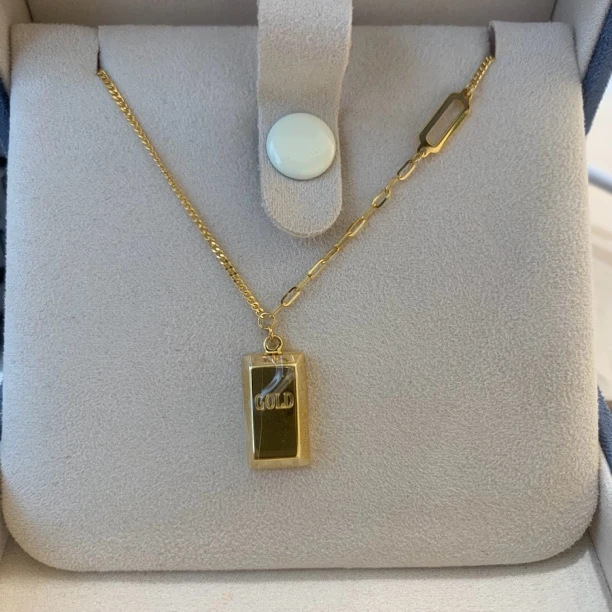 【不支持无理由退】 足金999.9光面金条套链