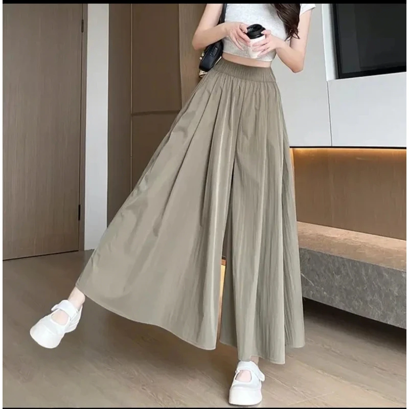 【有口袋】【多色多码】山本裙裤女高腰时尚裙裤慵懒冰丝阔腿裤薄款