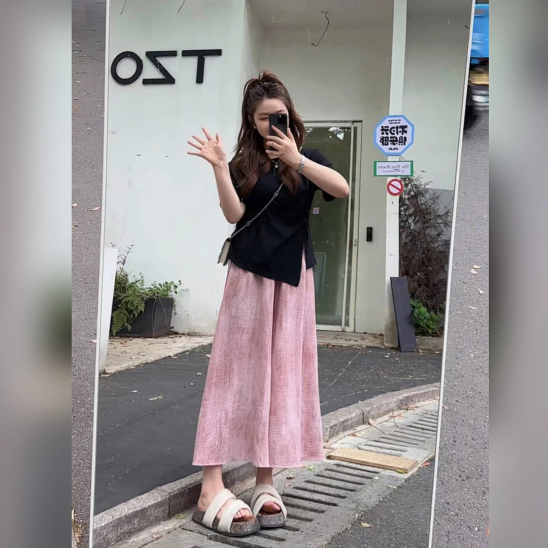 楠序【绵绵冰】魏魏微胖女装 2025年夏时尚休闲百搭T恤减龄YZ36191