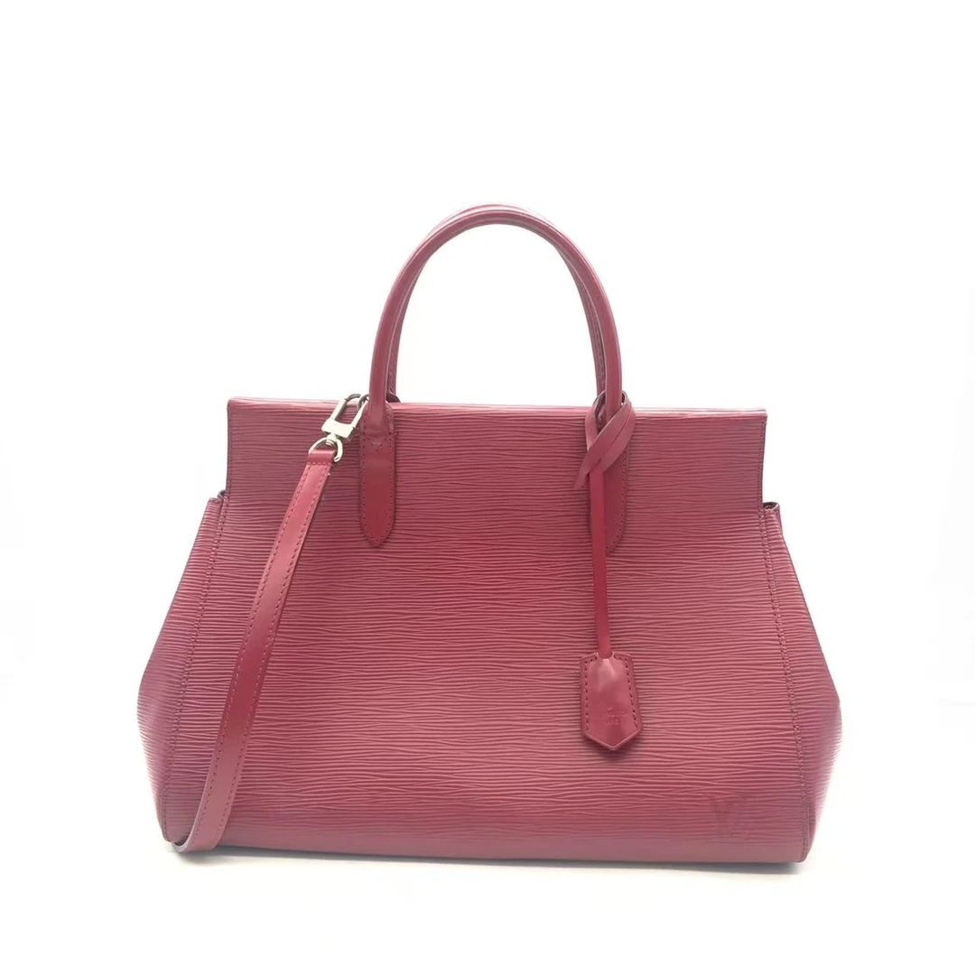 95新 LouisVuitton/路易威登 【安则专属】玫红色水波纹托特包