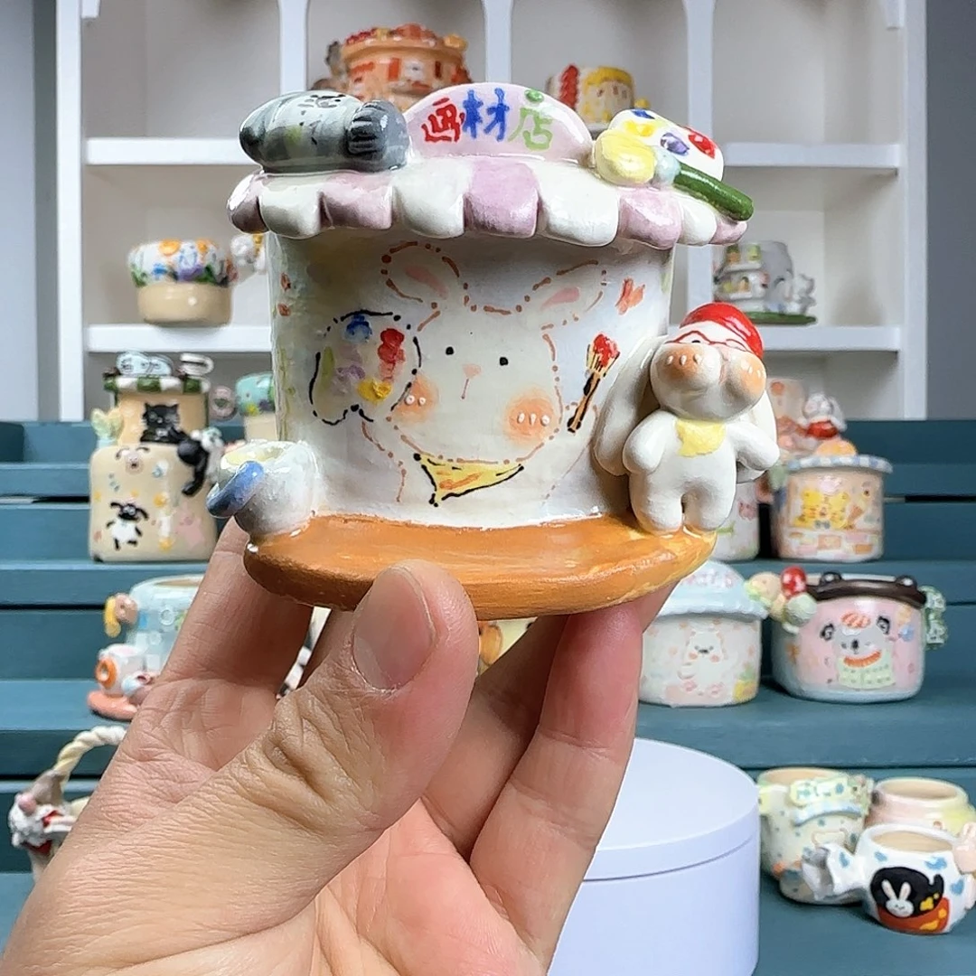 红陶多肉花盆：口径4.9 外高5.5