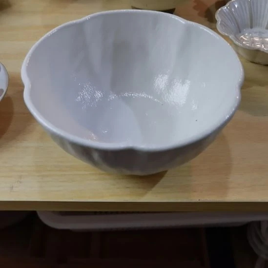 瓷片微瑕石头纹面碗两个一组