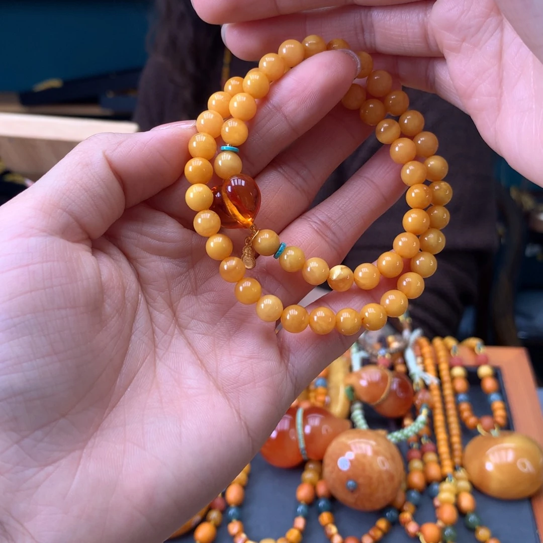 蜜蜡未镶嵌手串天然