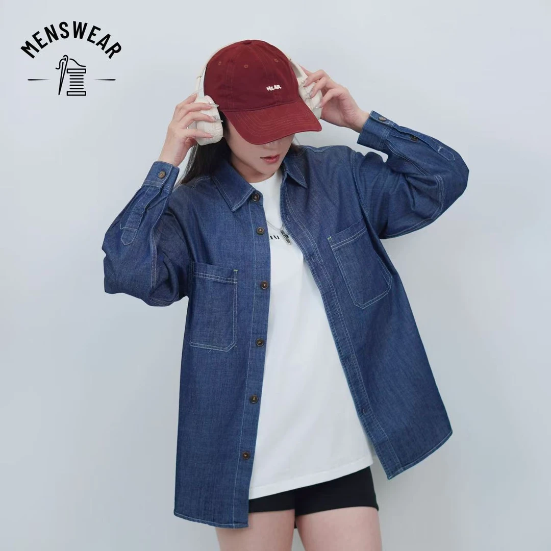 深蓝色春季潮流水洗设计感牛仔外套时尚高级感百搭长袖夹克男士