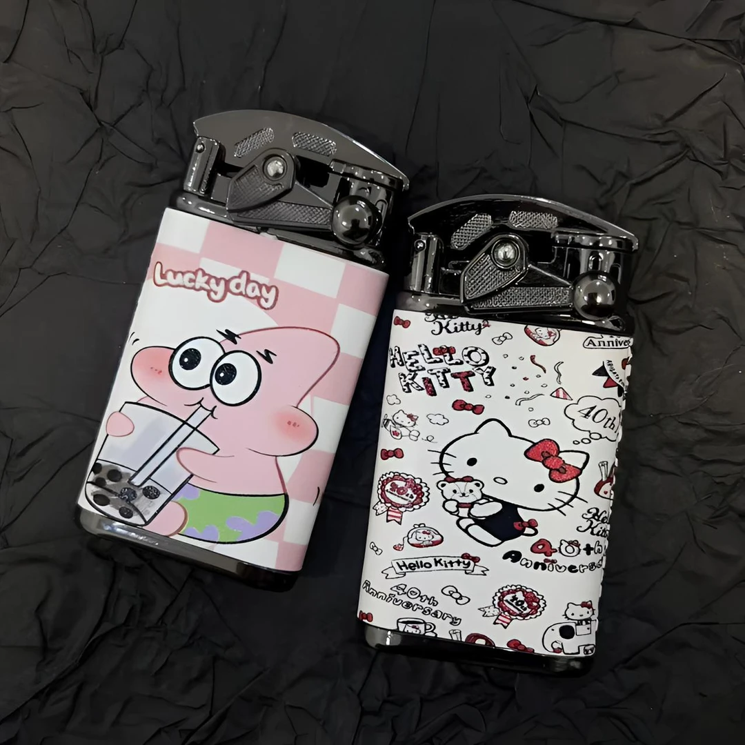 简界-卡通打火机充气防风直冲个性女生贴皮可爱点火送男友礼物潮
