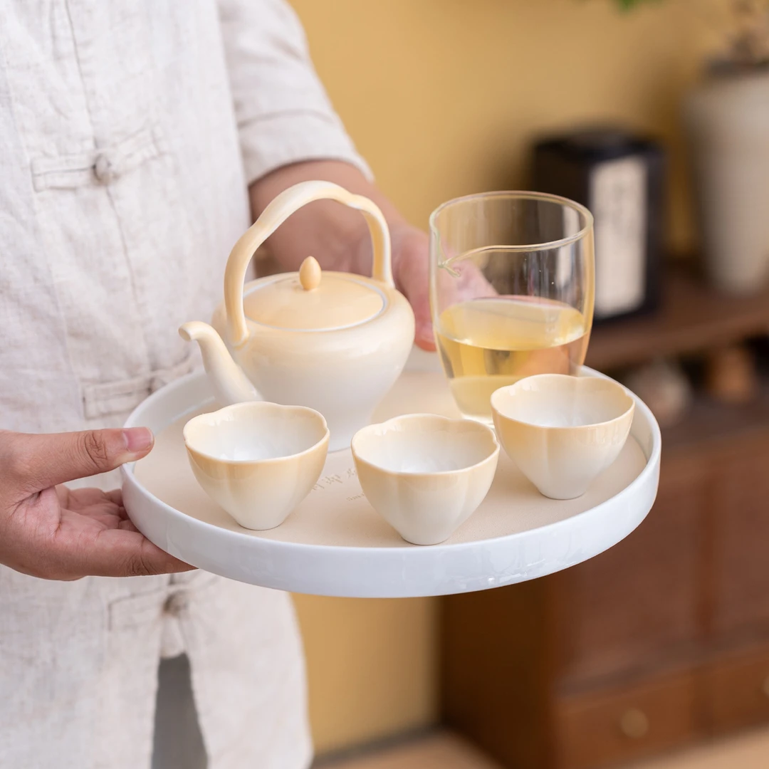 渐变釉提梁壶一壶三杯茶具套装家用功夫茶具礼盒装送朋友伴手礼否