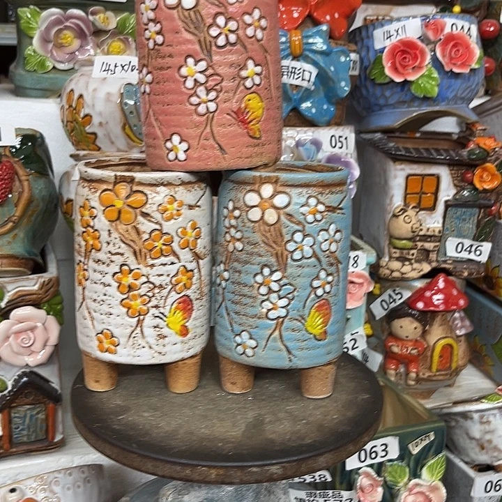 紫砂花盆粗陶材质多肉花盆