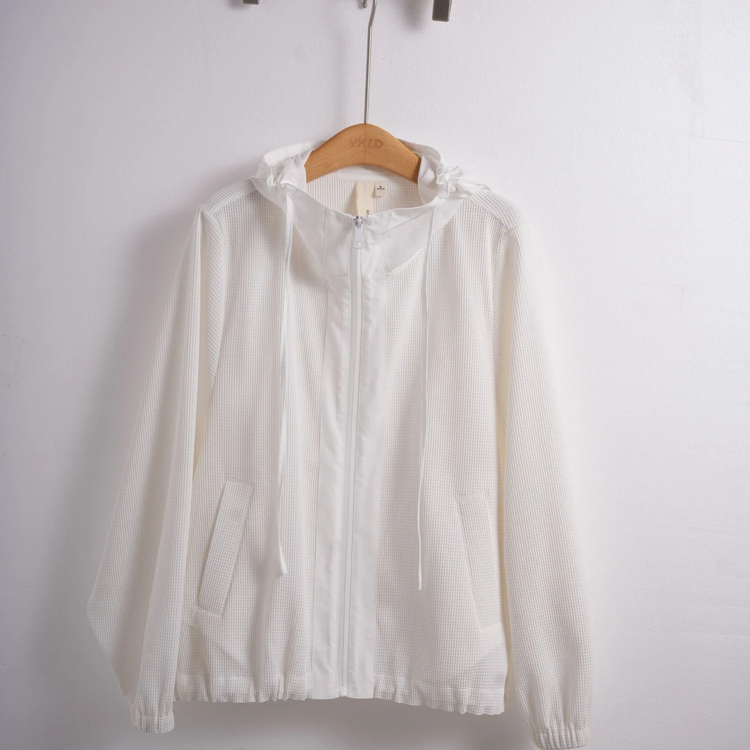 常规款拼接连帽轻职风夏季短外套风衣防晒衣防晒服薄款女装宽松