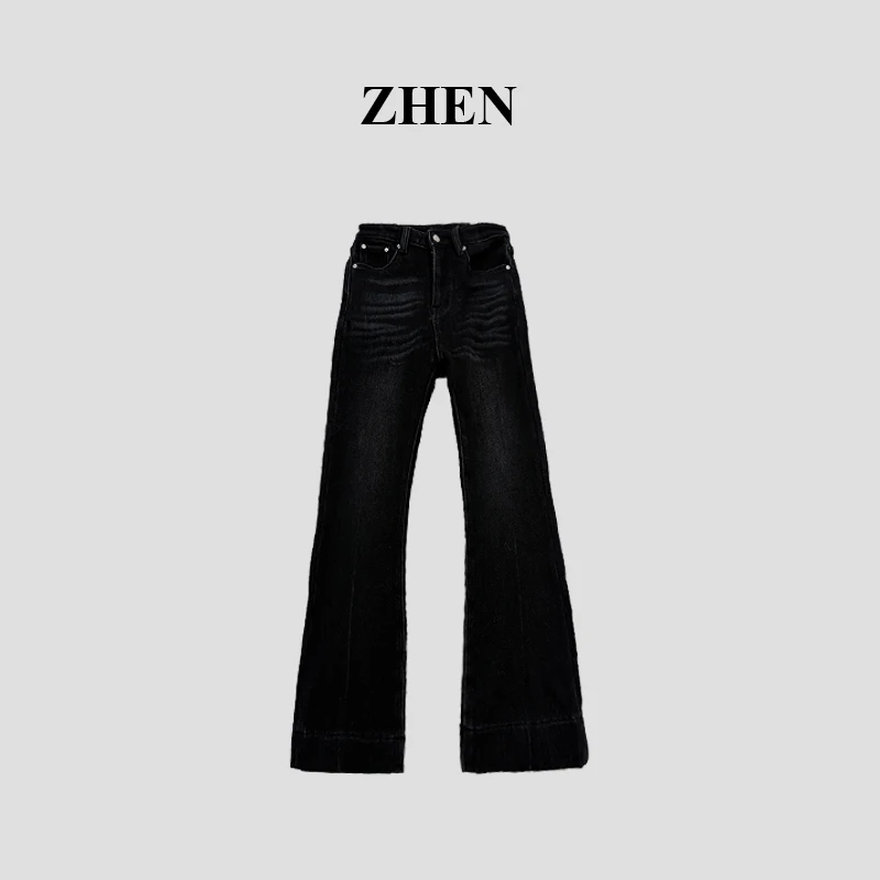 【ZHEN】25Y01838 2025新款气质休闲时尚显瘦百搭风加绒牛仔裤女