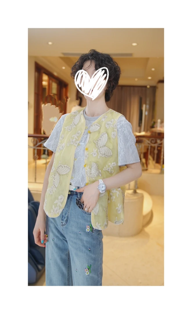 26112785【永恒灿烂】重工刺绣高级显瘦宽松马甲