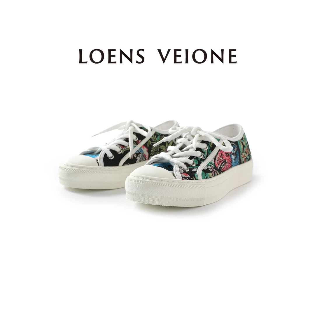 LOENS VEIONE/罗拉【鲲之梦境】刺绣厚底百搭休闲鞋25CVBX0005N